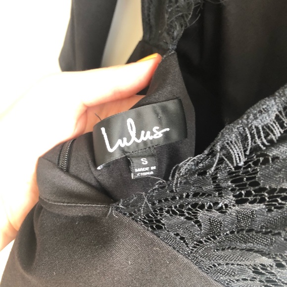 Lulus Felicity Black Backless Lace Skater Dress Sz Small - Picture 9 of 16